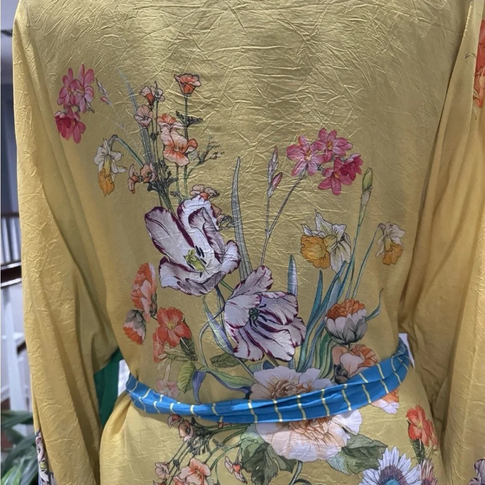 Johnny Was Multicolor Floral Kimono Size L - Picture 5 of 10